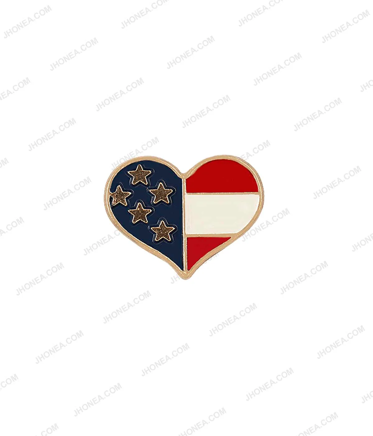 Heart Shape Royal Tri-Color Hotfix for Denim Jackets