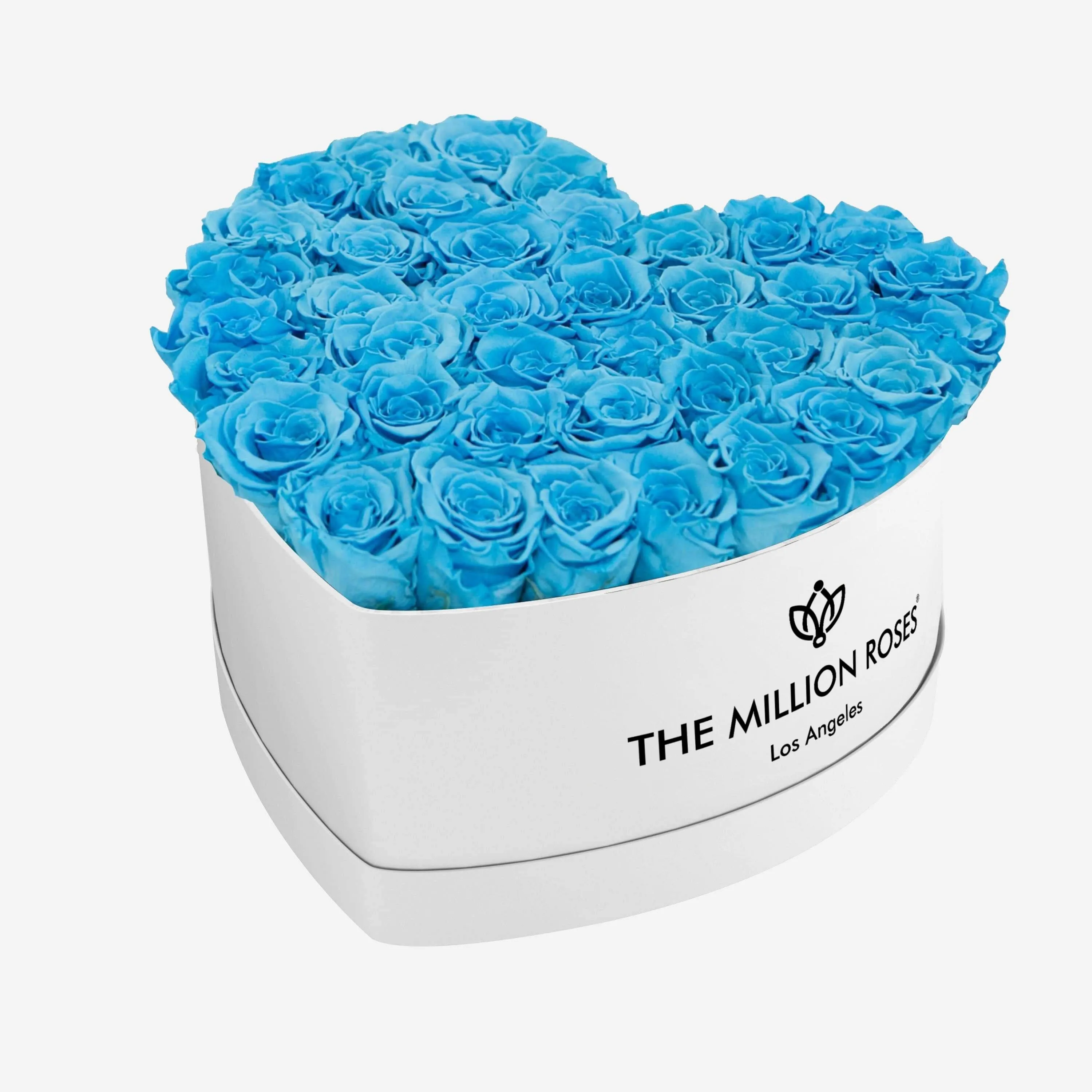 Heart White Box | Light Blue Roses