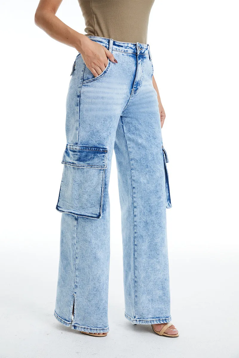 HIGH RISE WIDE LEG FLARE JEANS BYW8105 BRIGHT STAR