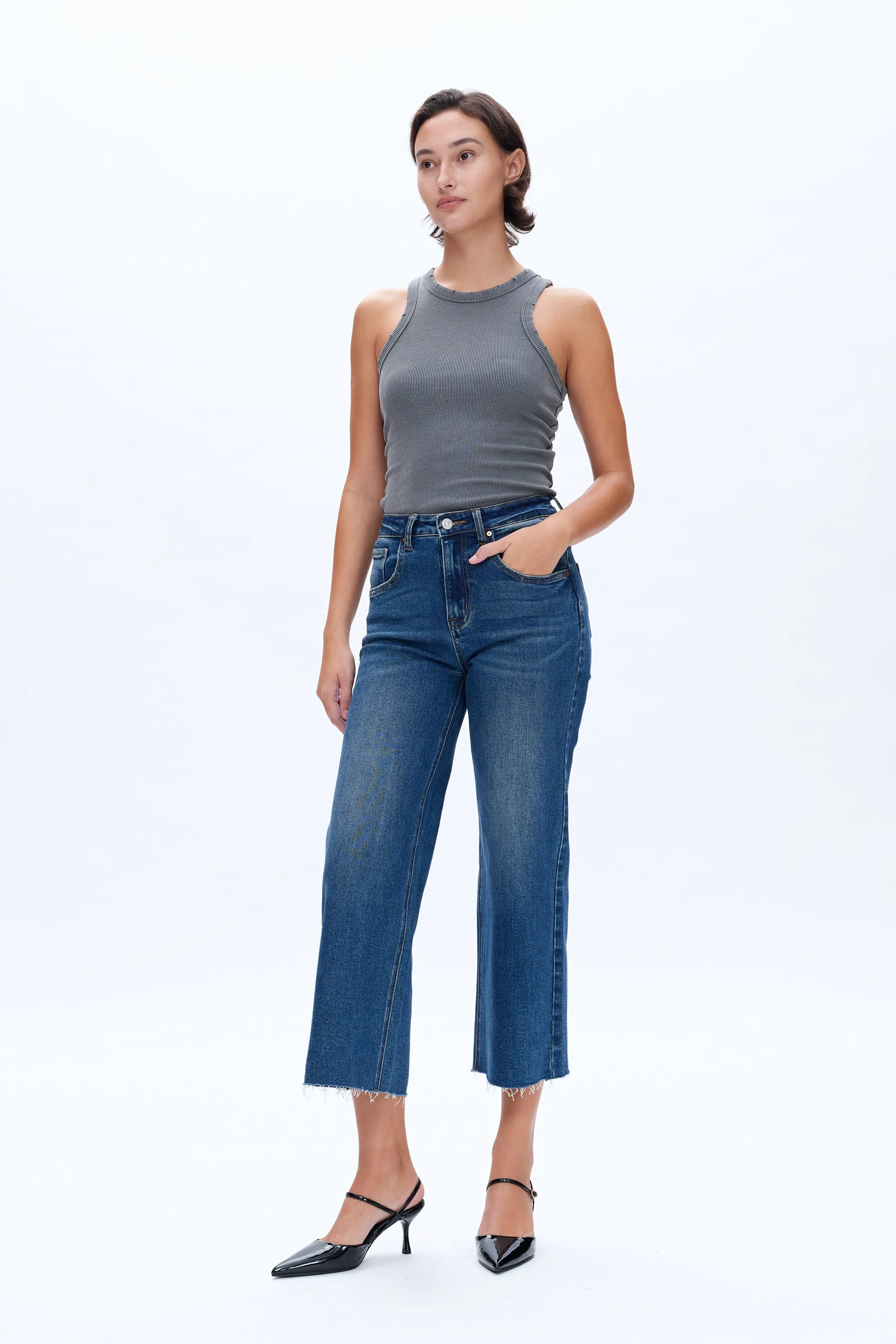 HIGH RISE WIDE LEG JEANS BYW8015 SURF