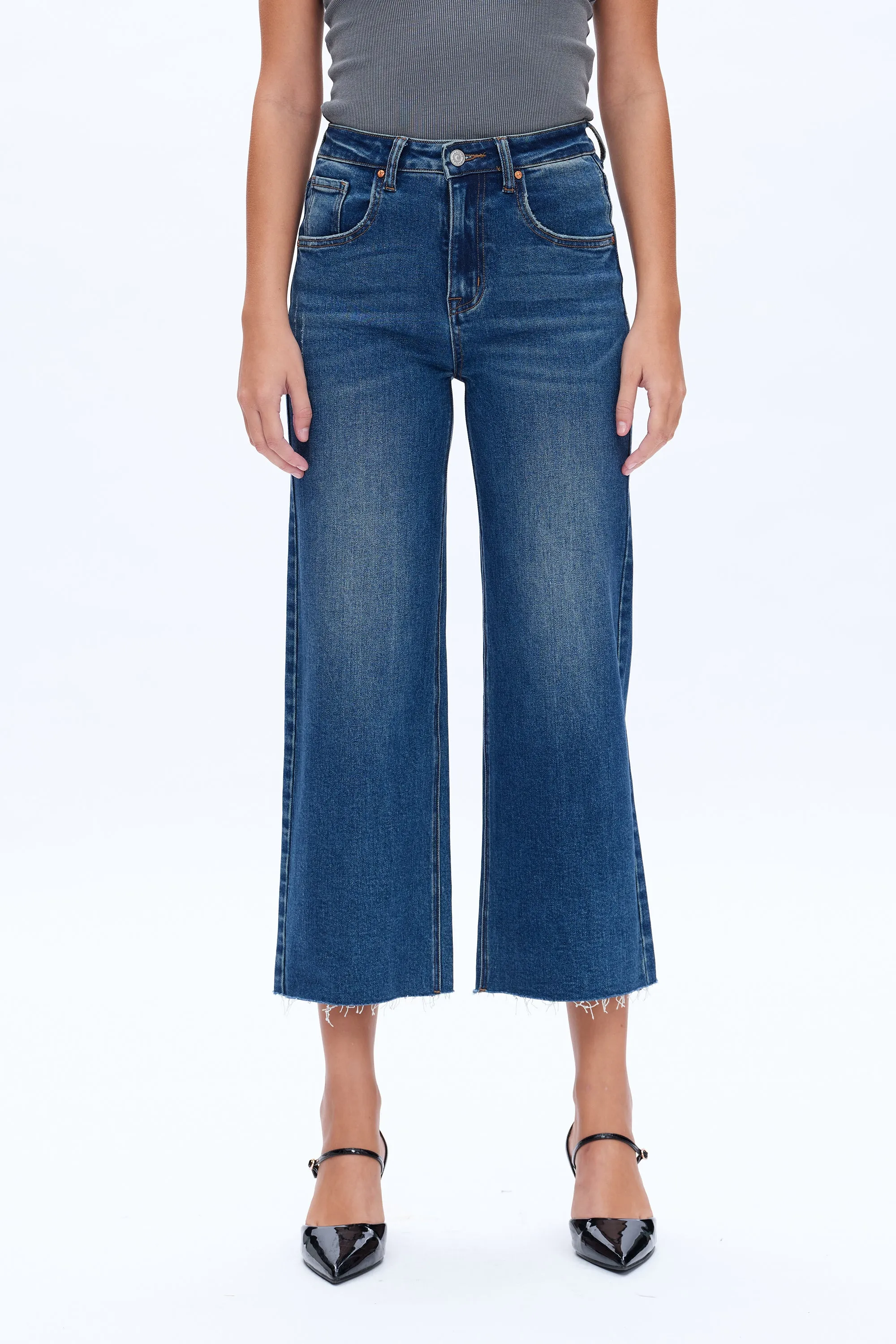 HIGH RISE WIDE LEG JEANS BYW8015 SURF