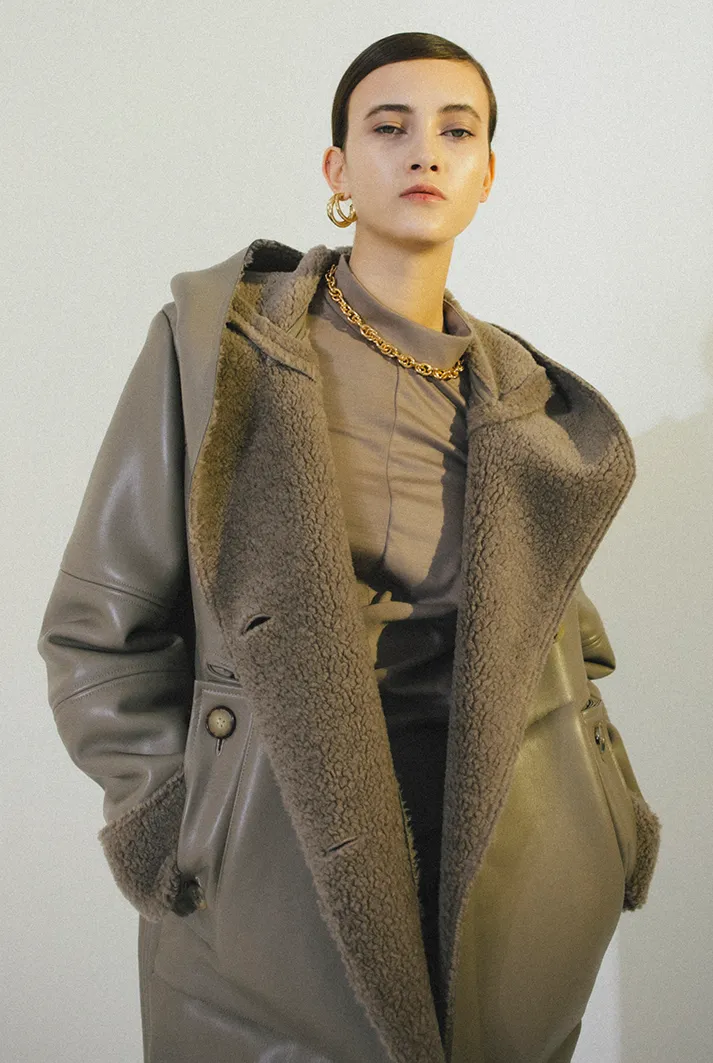 Hooded Shawl Collar Parka Coat