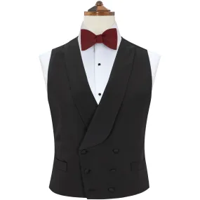 Hudson Black Grosgrain Silk and Cotton Waistcoat