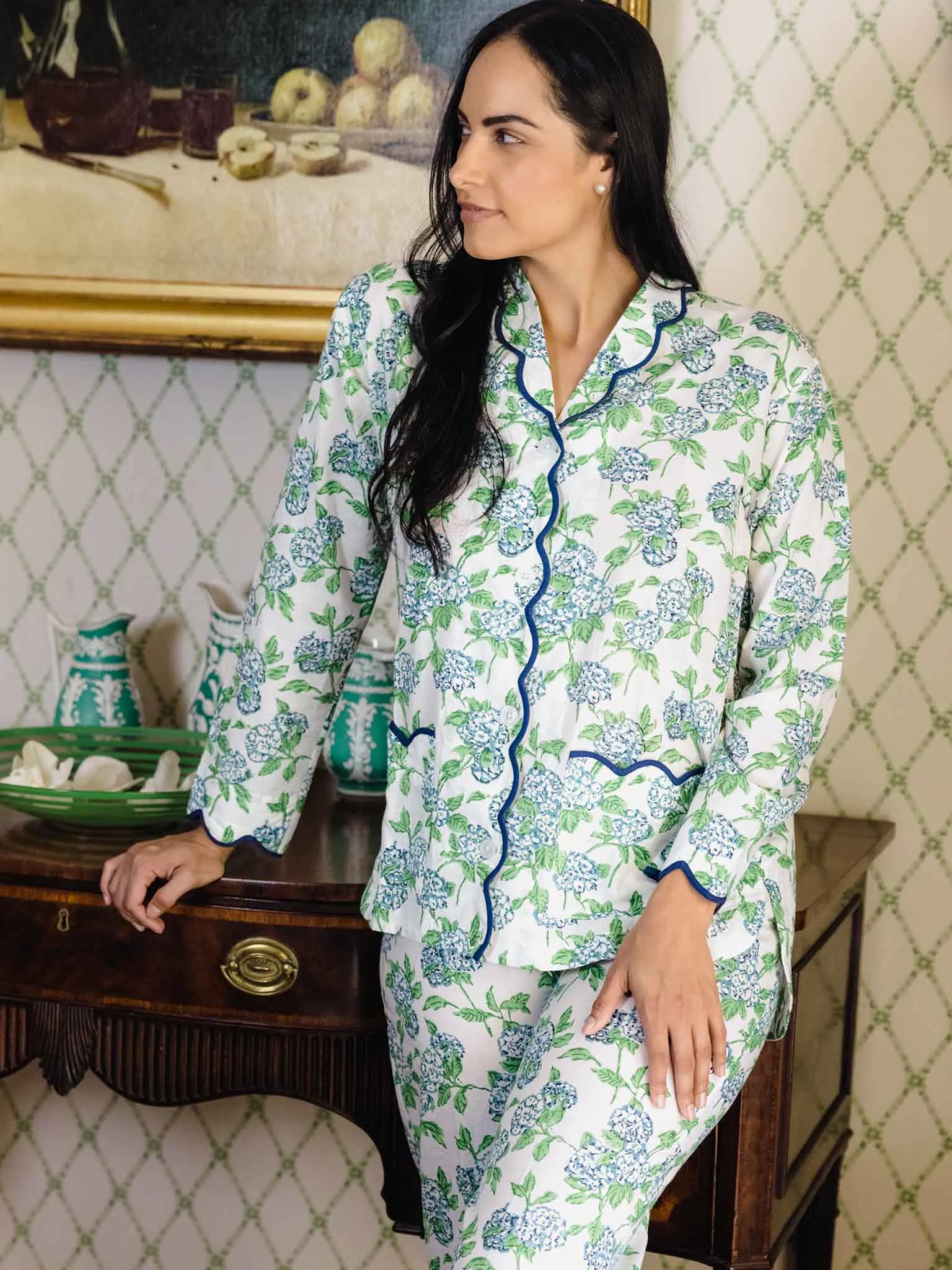 Hydrangea Pajamas with Scalloping