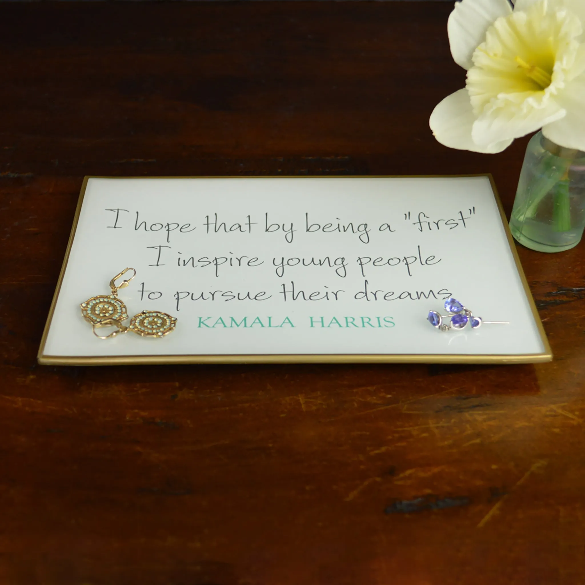 I Hope That By Being a 'First' Glass Decoupage Tray: 5 X 8 inches