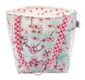 Insulated Thermal Lunch Bag Cherry Blossom Aqua