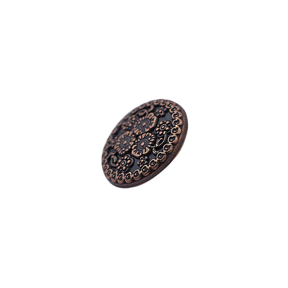 Intricate Flower Design Antique Finish Metal Buttons for Sherwani