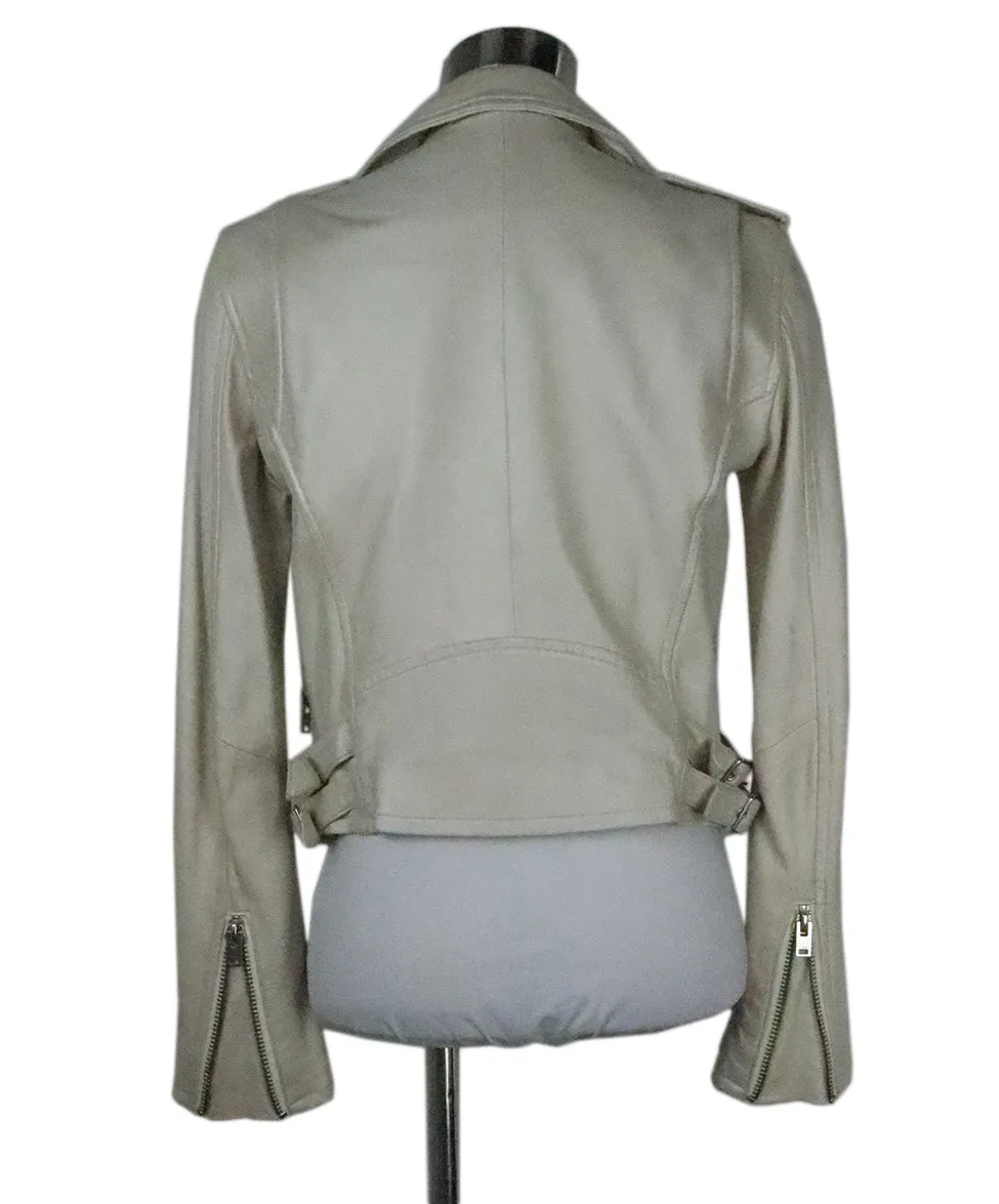 IRO White Leather Jacket sz 4