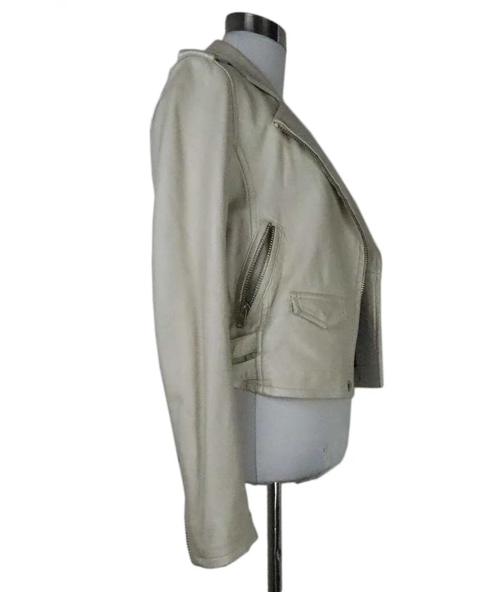 IRO White Leather Jacket sz 4