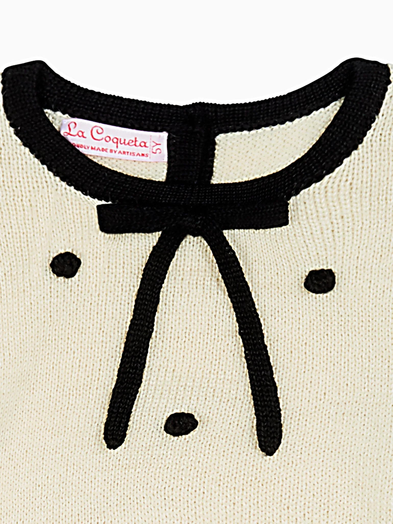 Ivory Polka Dot Rocio Alpaca Girl Jumper