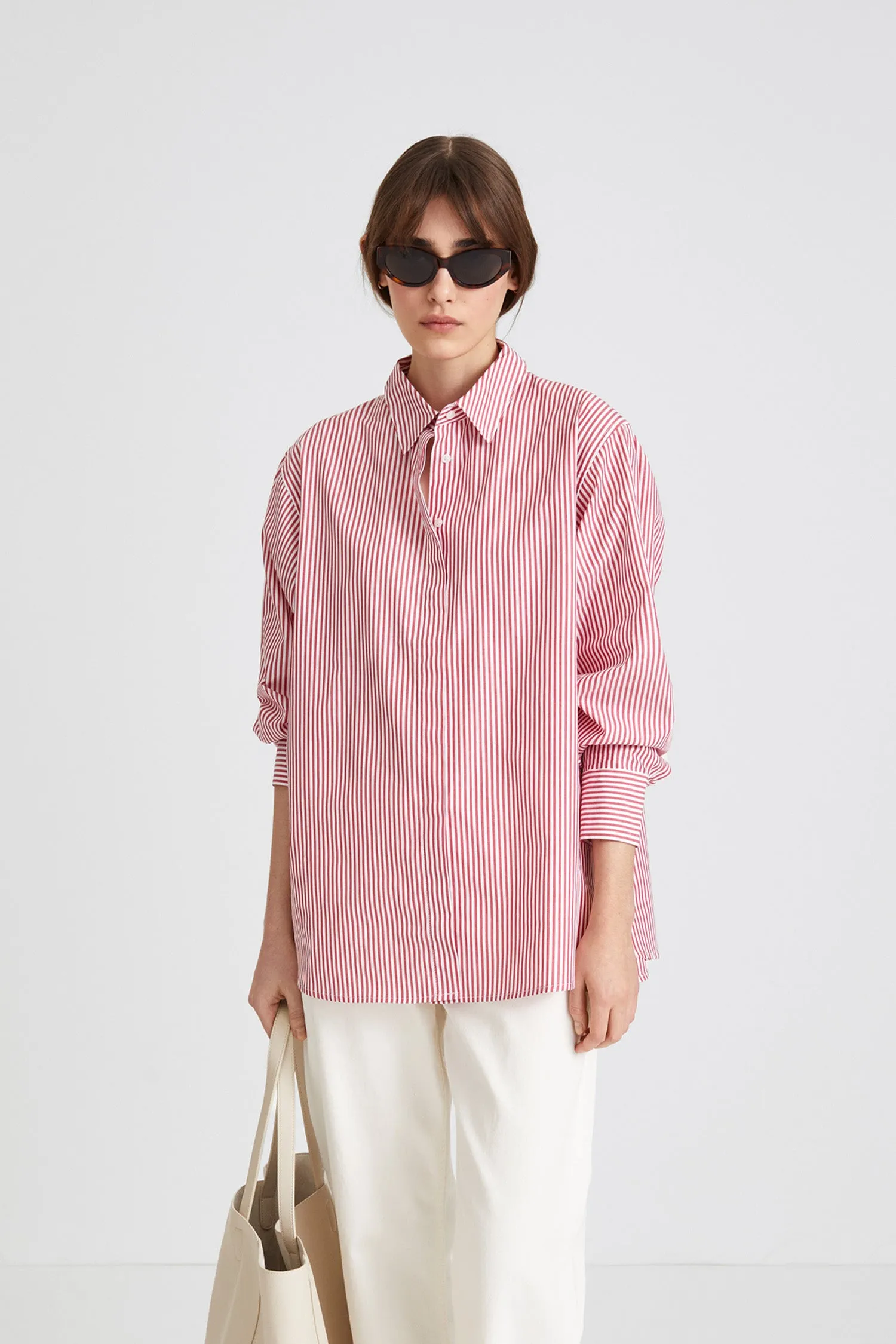 JEANNE SHIRT - RED STRIPED