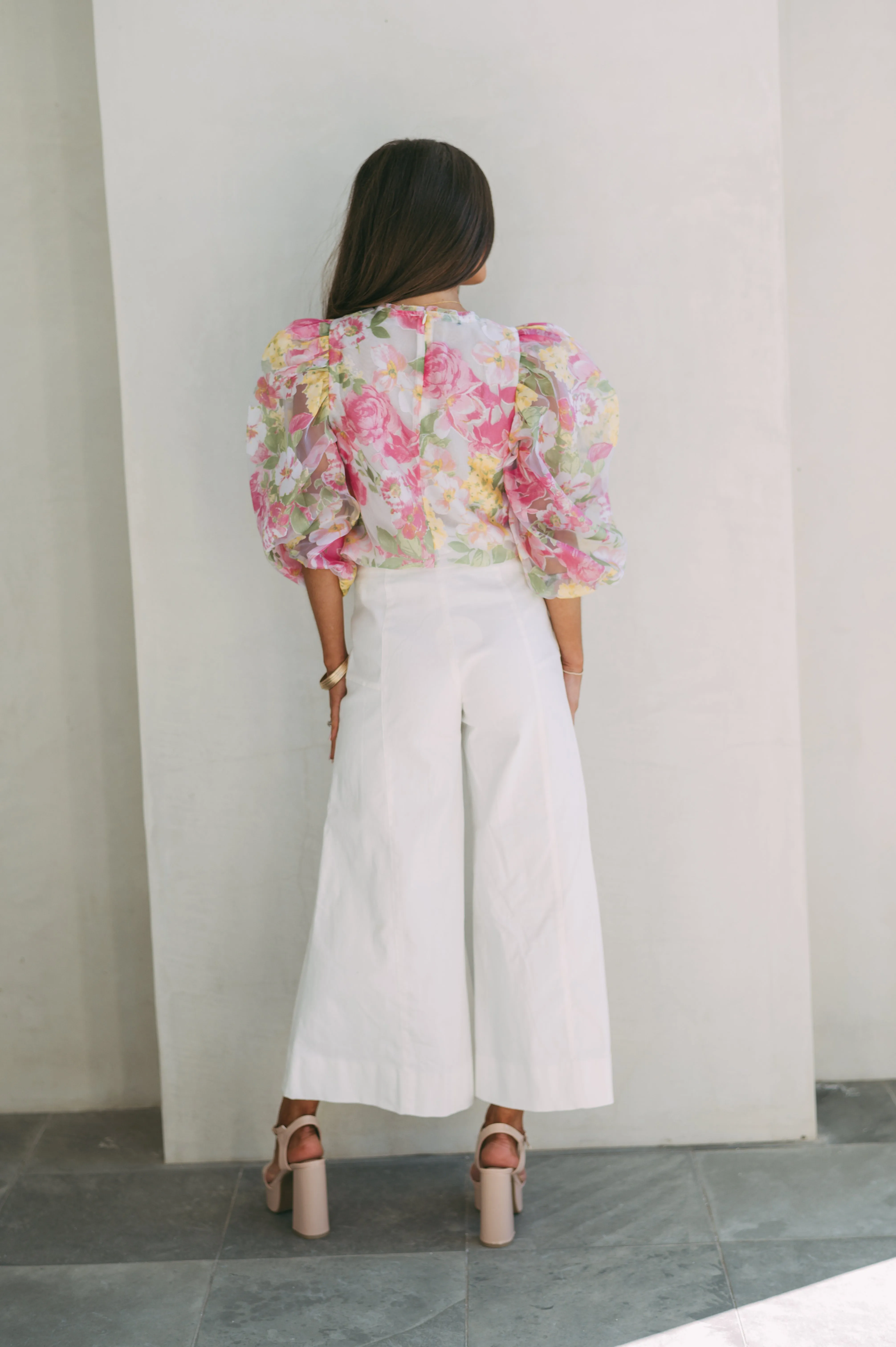 Judson Cropped Wide Leg Pants-Off White