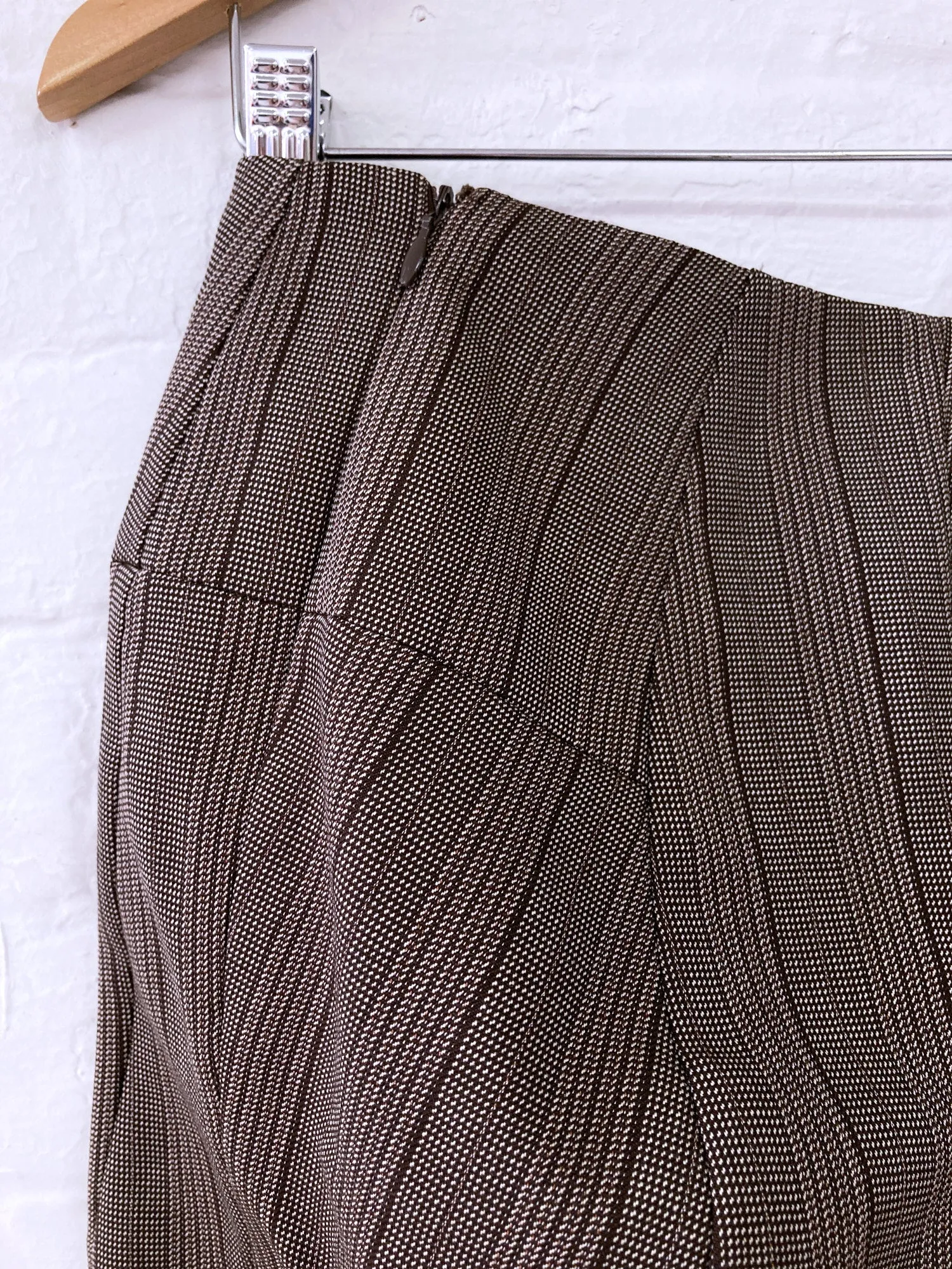 Junya Watanabe Comme des Garcons AW1997 brown striped wool 3D panelled trousers