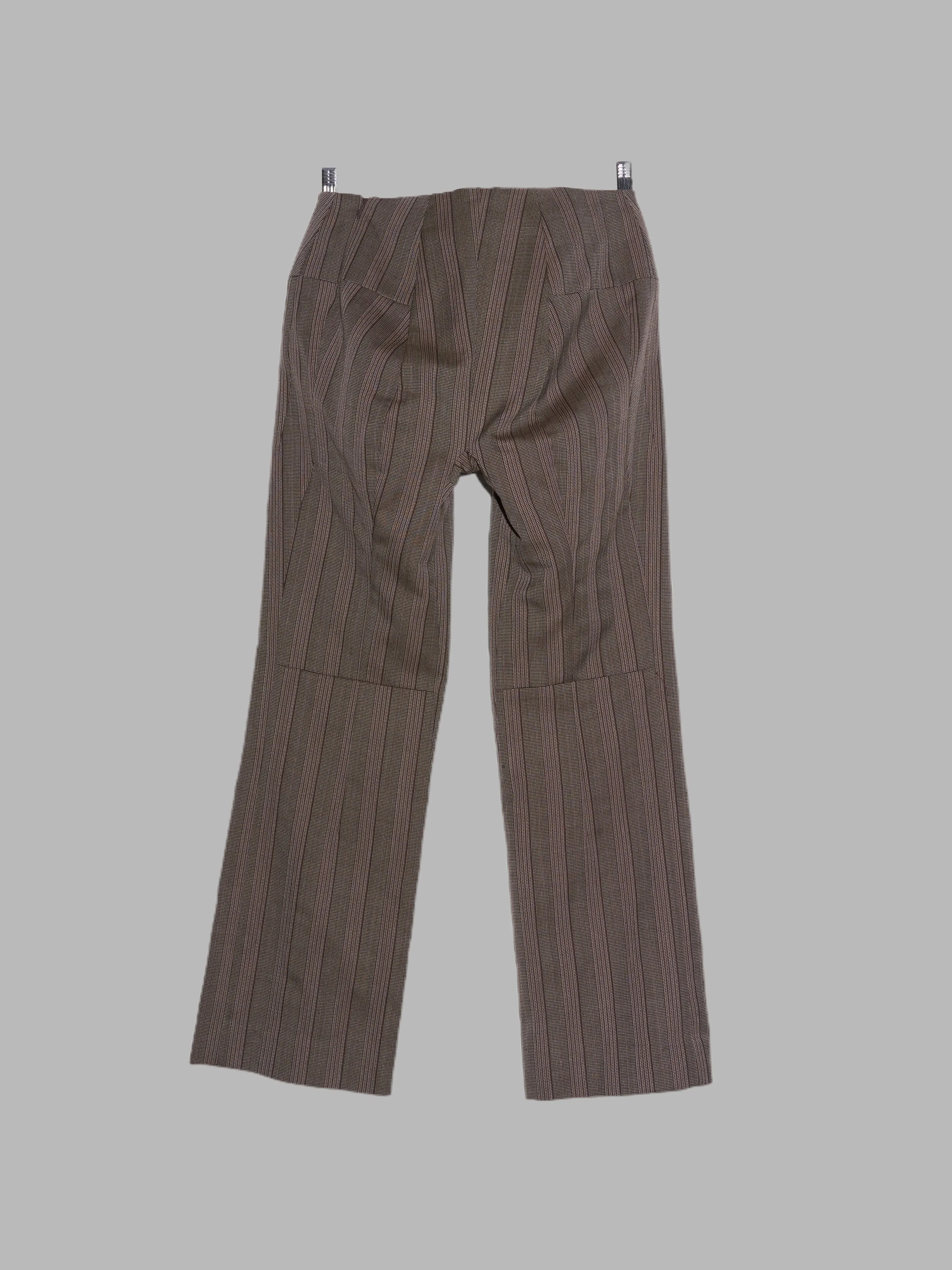 Junya Watanabe Comme des Garcons AW1997 brown striped wool 3D panelled trousers