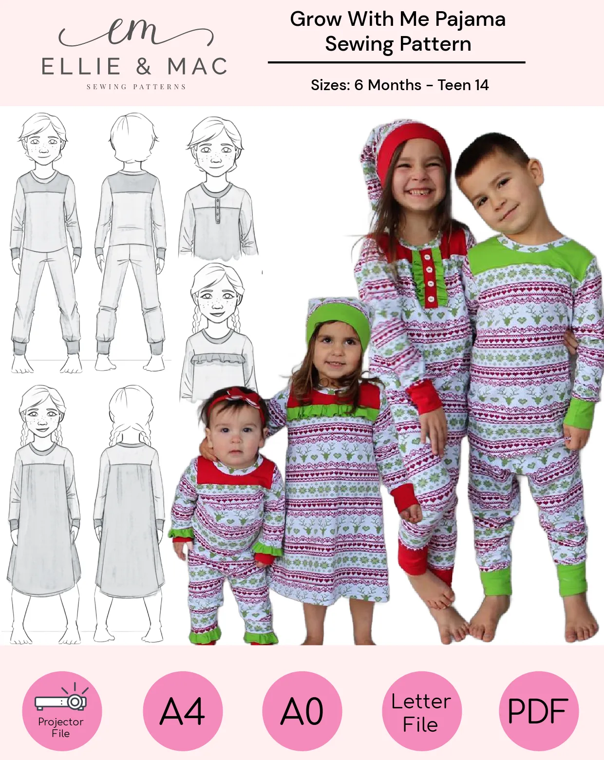 Kids Grow With Me Pajama Pattern