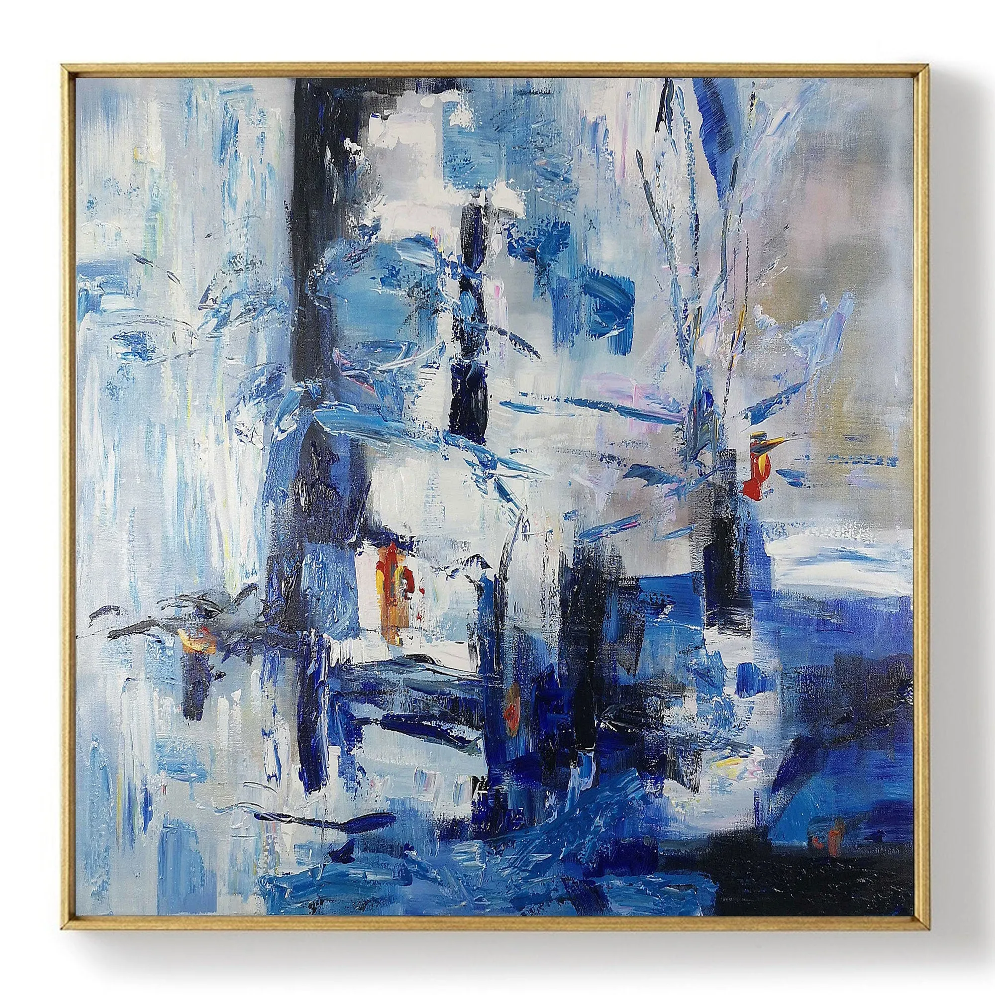 Large Blue White Abstract Painting Bedroom Art Paintings Dp115