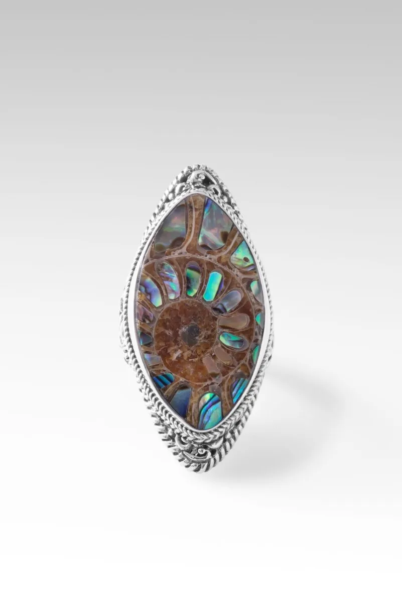 Lavish Beauty Ring II™ in Ammonite with Abalone Inlay