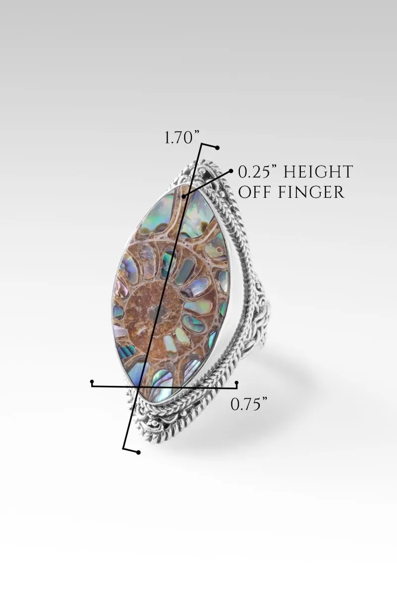 Lavish Beauty Ring II™ in Ammonite with Abalone Inlay