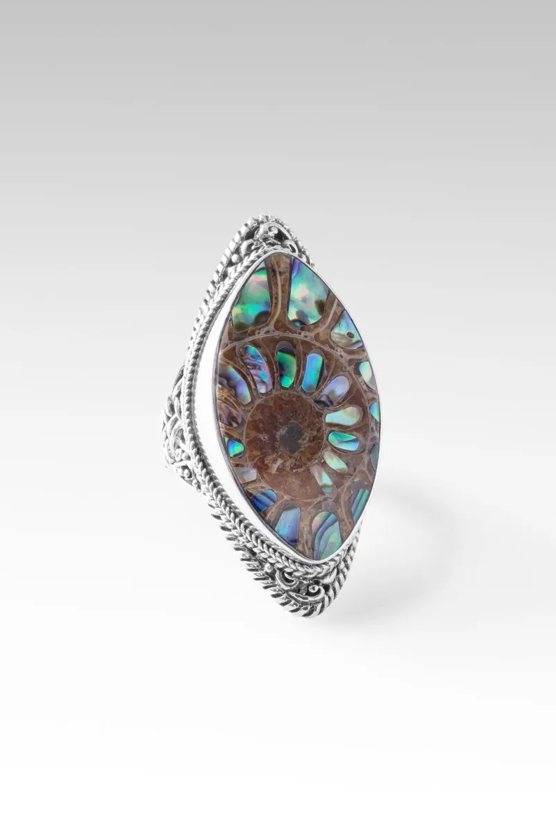 Lavish Beauty Ring II™ in Ammonite with Abalone Inlay