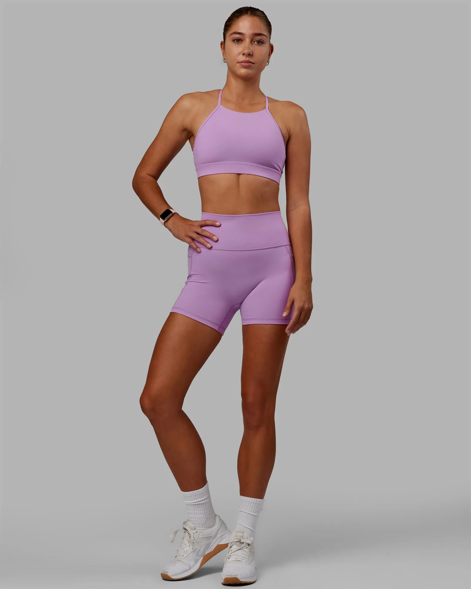 Lift High Neck Sports Bra - Light Violet