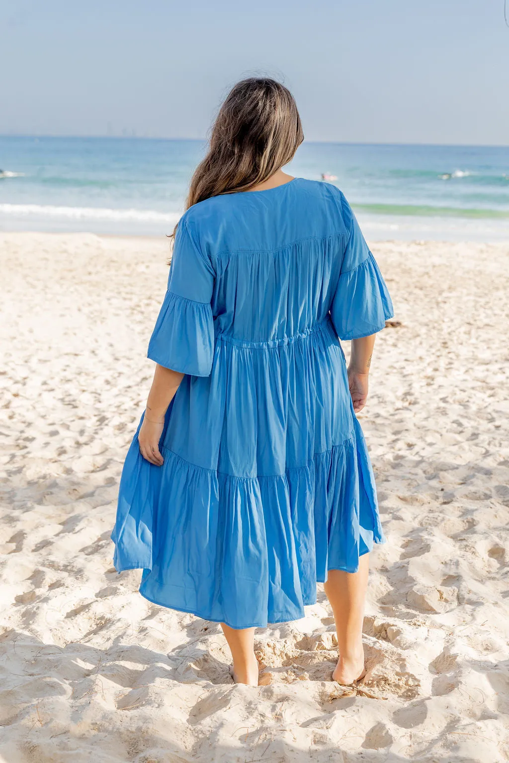 Lillie Dress in Aqua Blue by Worthier