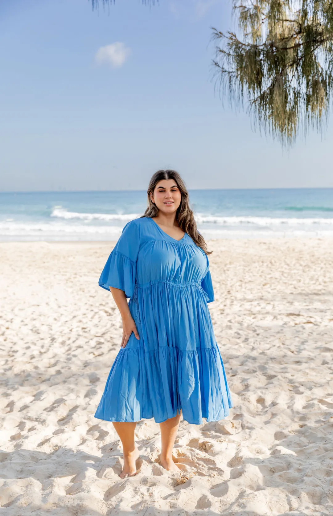 Lillie Dress in Aqua Blue by Worthier