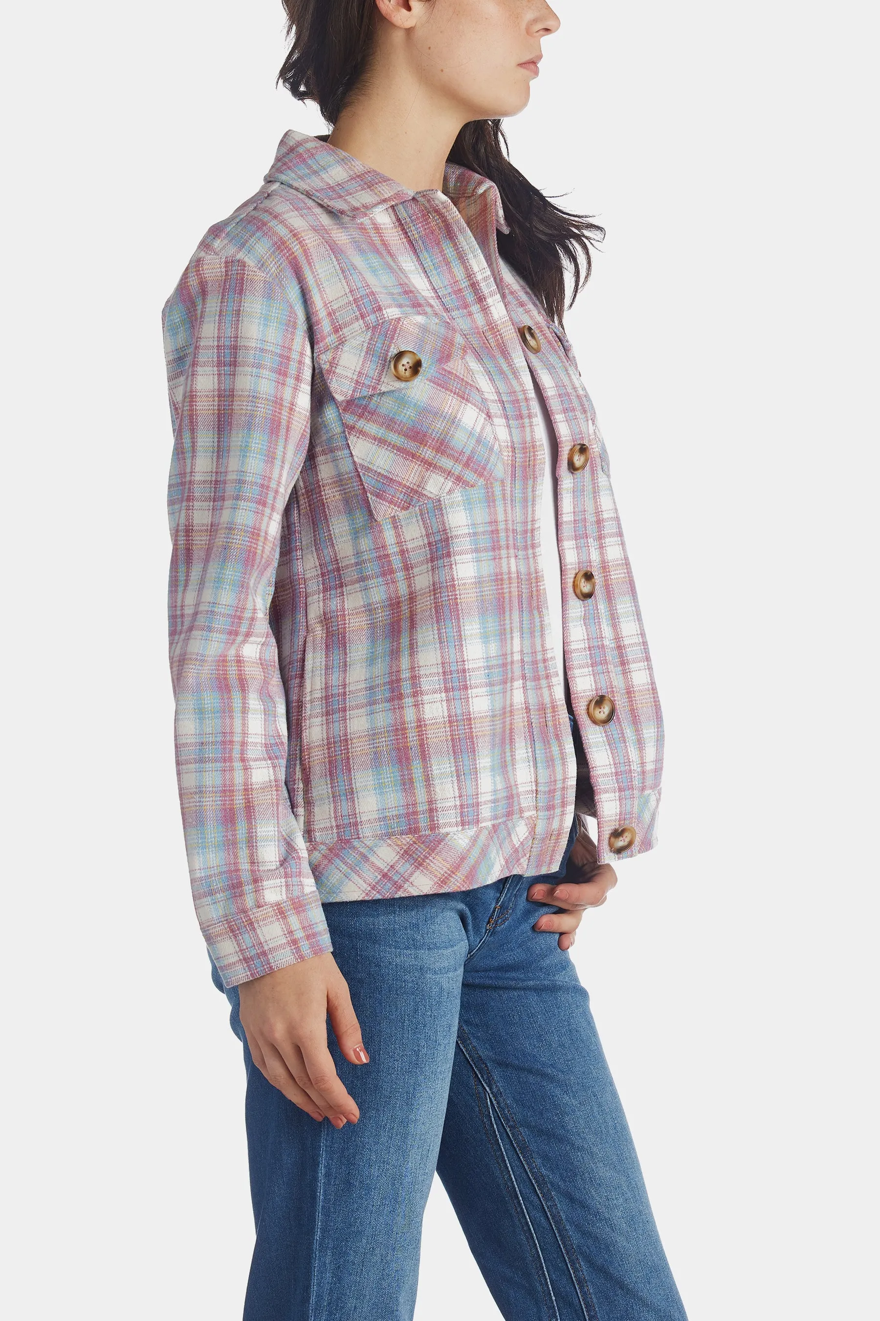 Magnolia Plaid Shirt Jacket