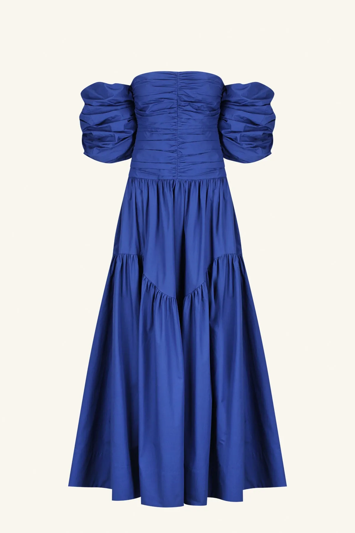 MAIORI CONTOUR RUCHED MAXI DRESS - AZURE