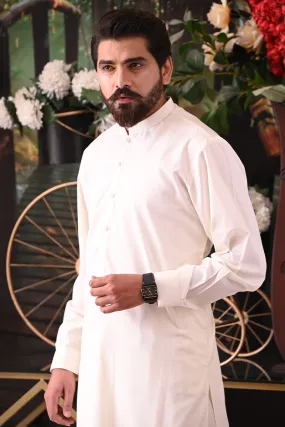 Men Premium Shalwar Kameez Cream