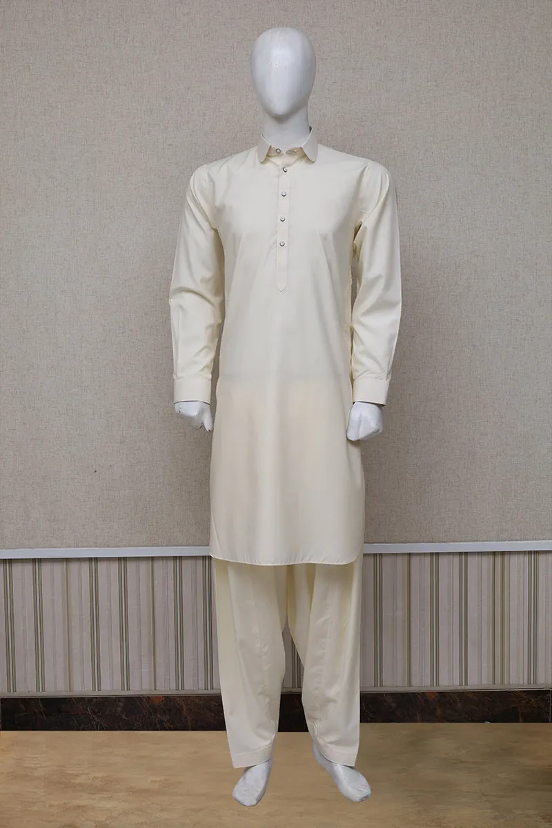 Men Premium Shalwar Kameez Cream