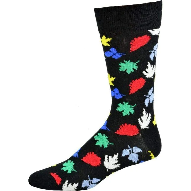 Men's Crew Cotton Socks Great for Fall and Winter Colorful, Fun Socks