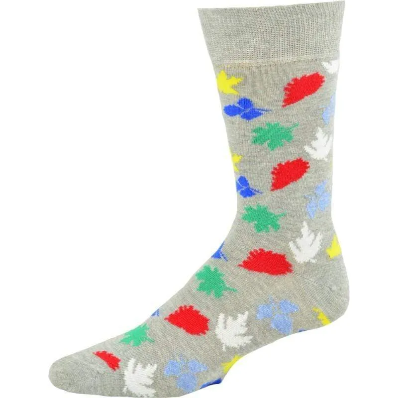 Men's Crew Cotton Socks Great for Fall and Winter Colorful, Fun Socks