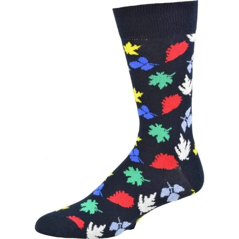 Men's Crew Cotton Socks Great for Fall and Winter Colorful, Fun Socks