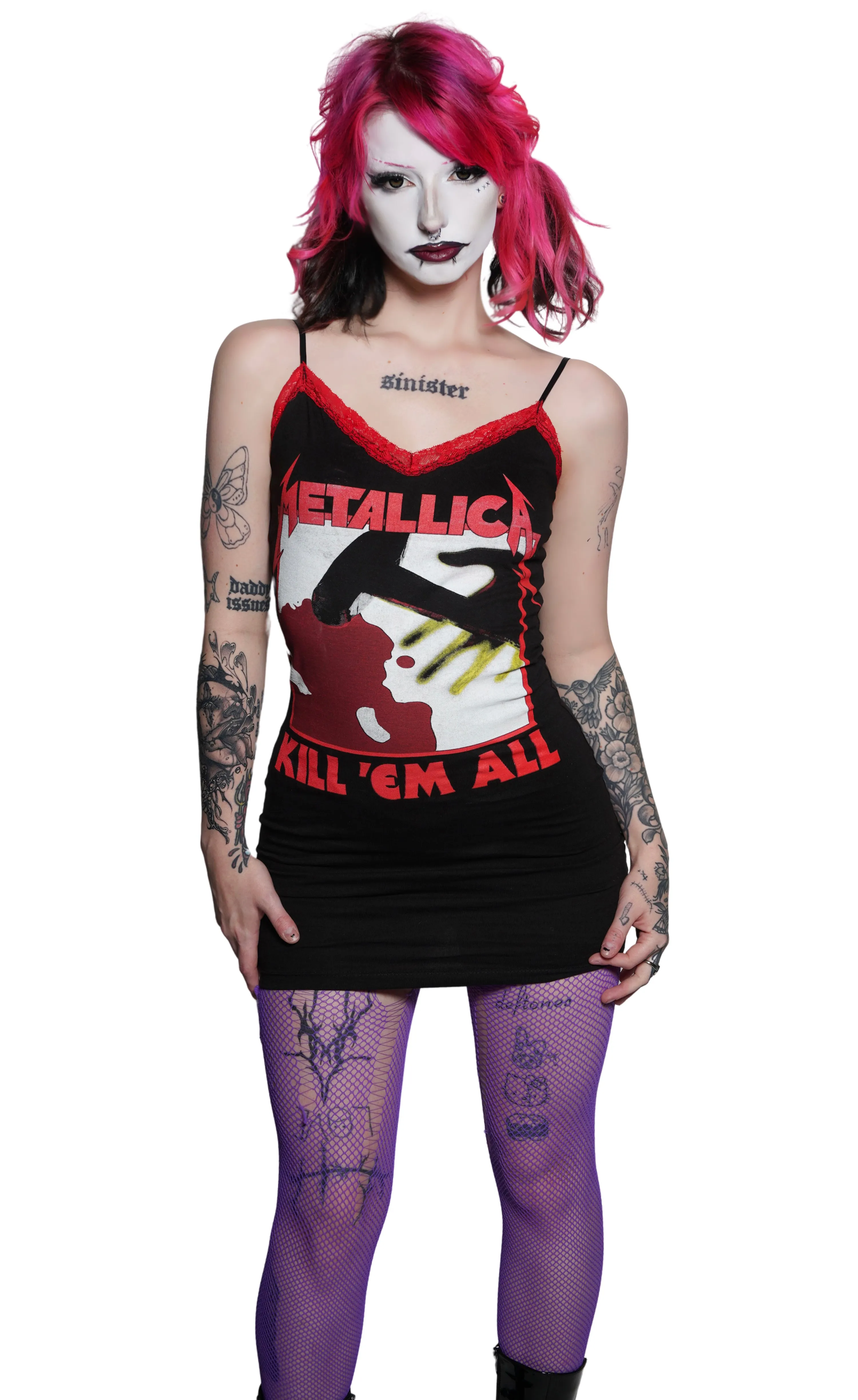 Metallica (Kill Em All) Red Lace Strap Dress