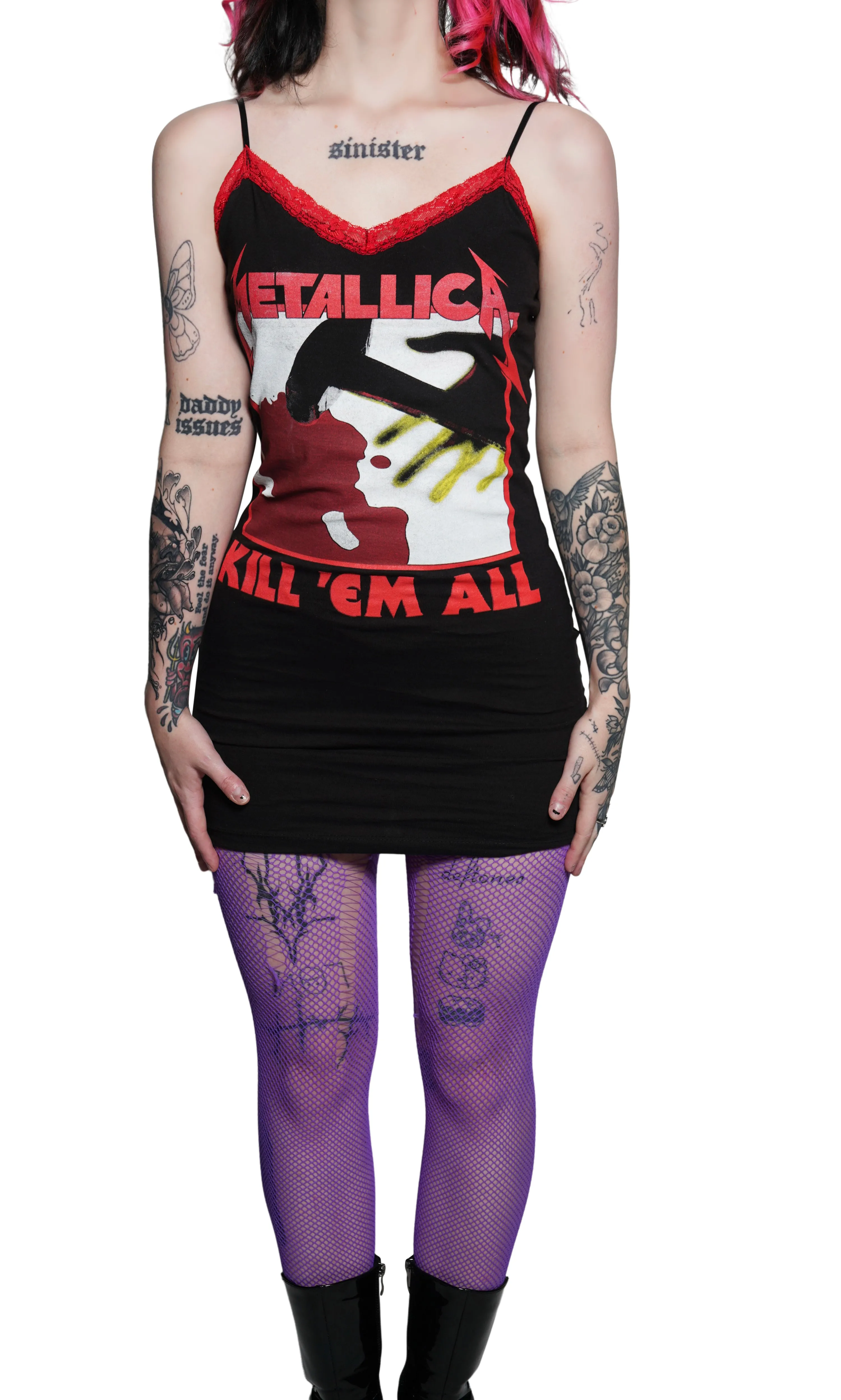 Metallica (Kill Em All) Red Lace Strap Dress