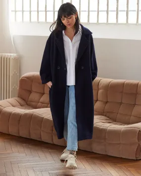 Monk Boiled wool Coat NAVY