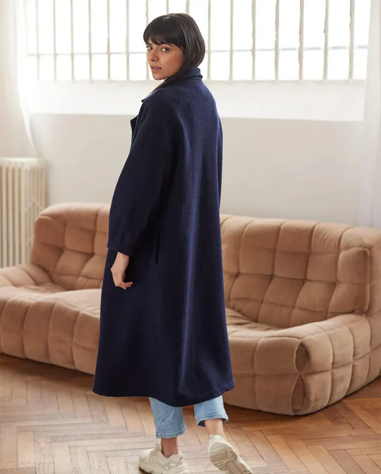 Monk Boiled wool Coat NAVY