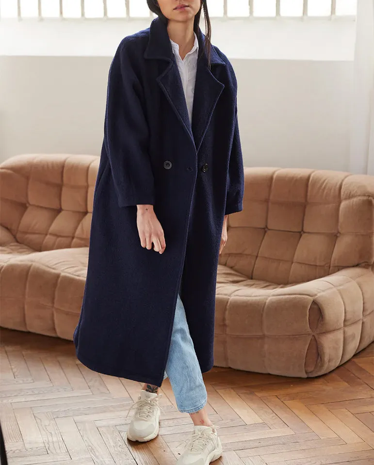 Monk Boiled wool Coat NAVY