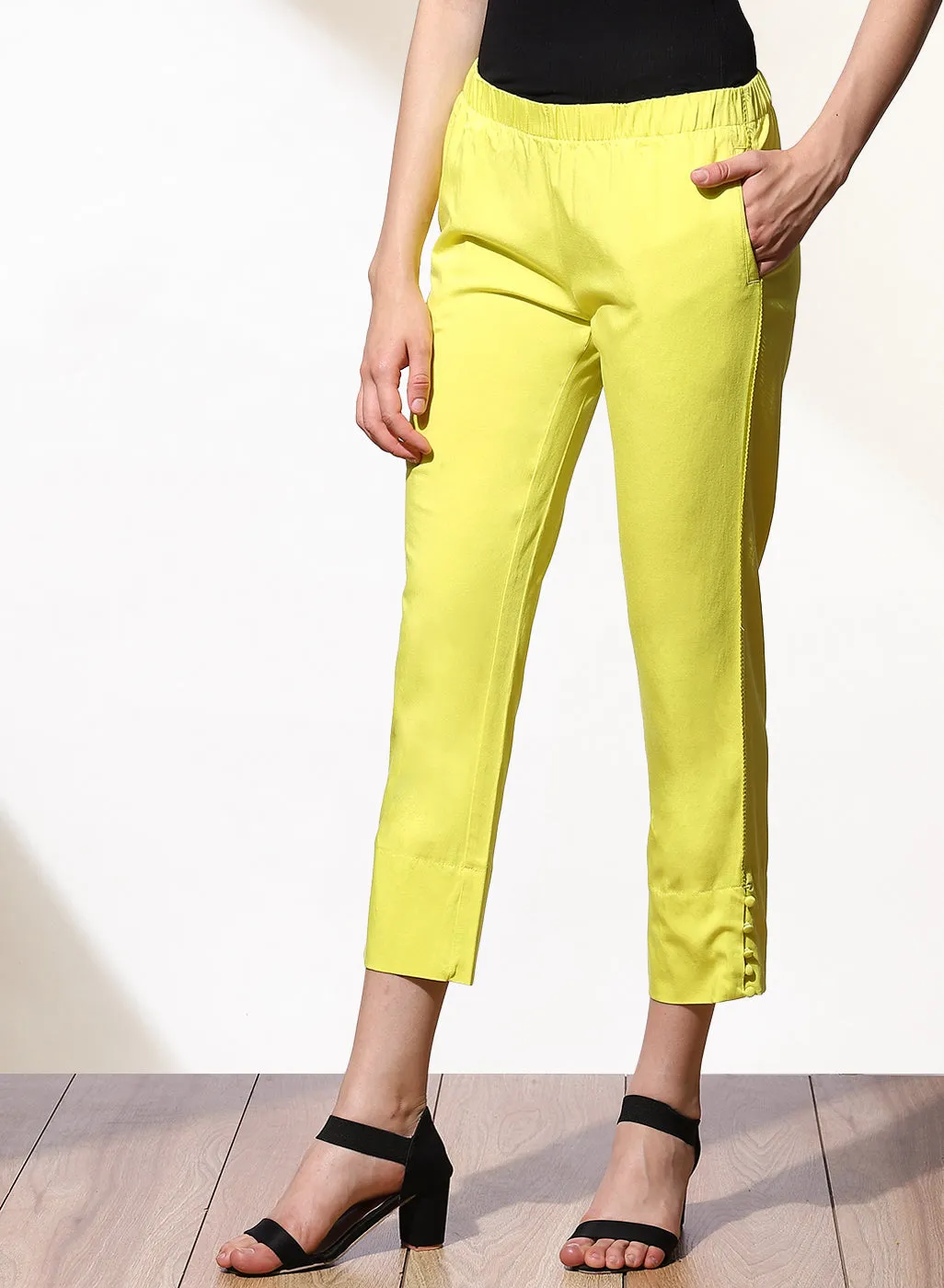 Mustard Capri In Solid Color