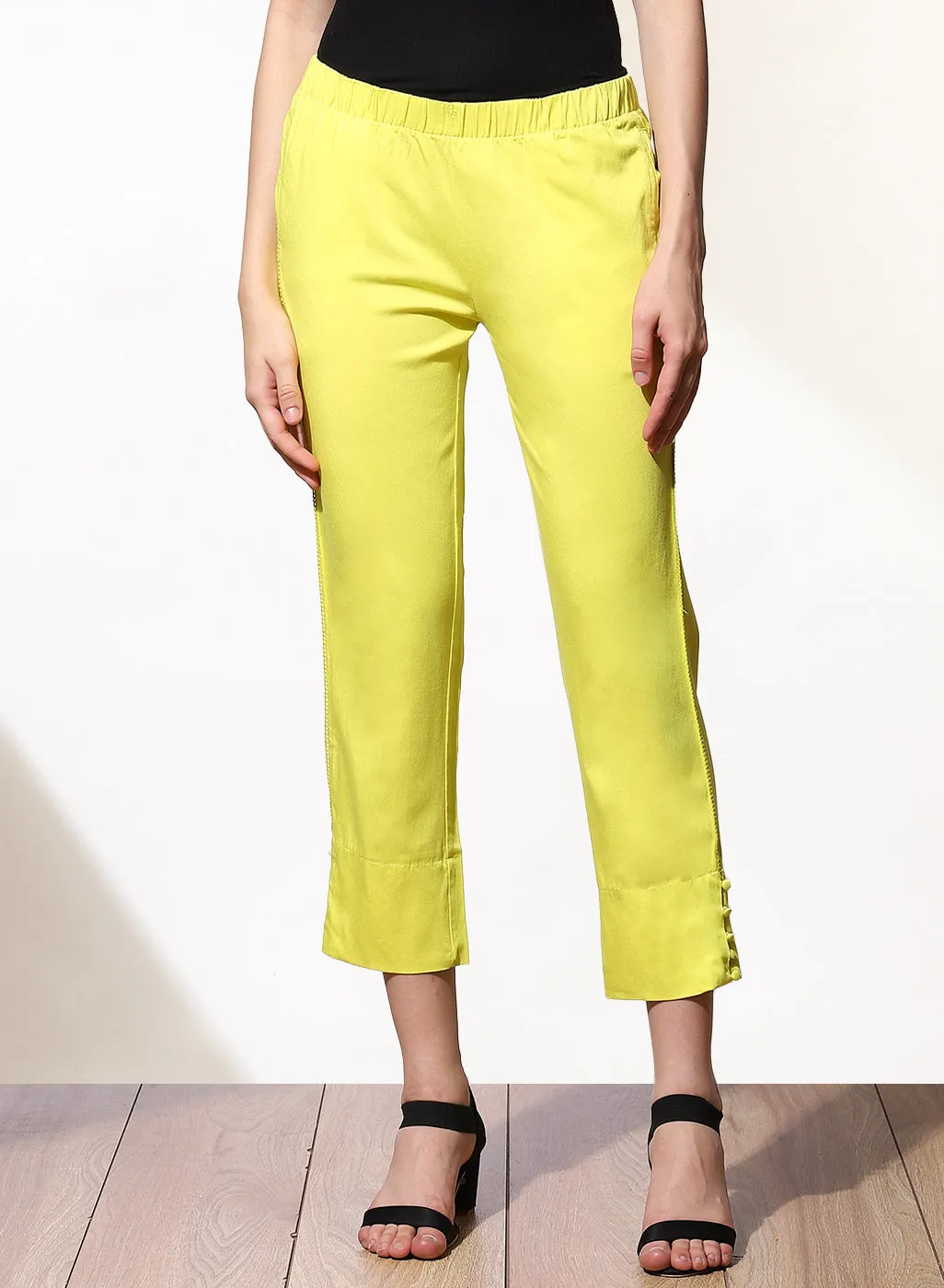 Mustard Capri In Solid Color