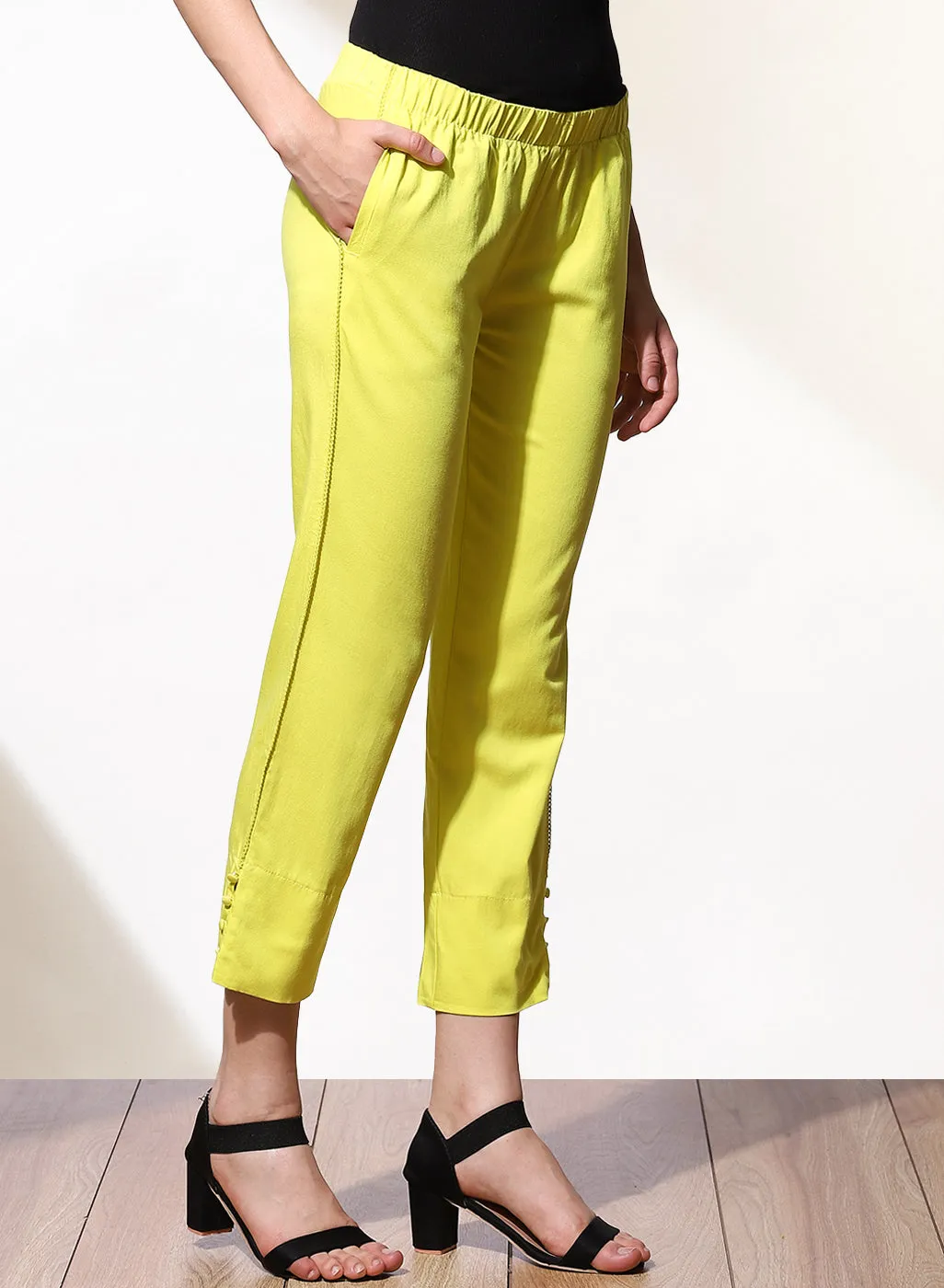 Mustard Capri In Solid Color