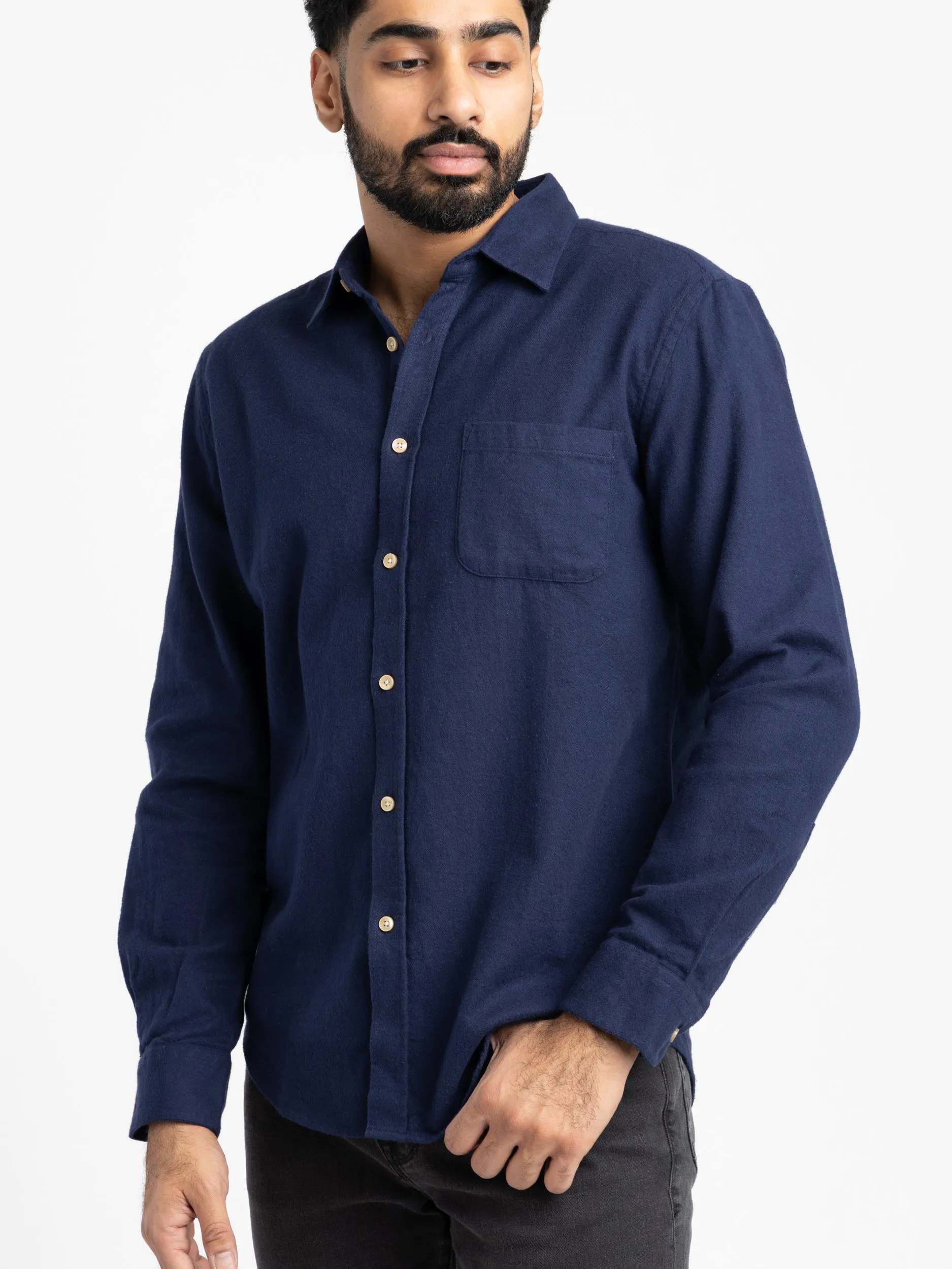 Navy Teca Flannel Shirt