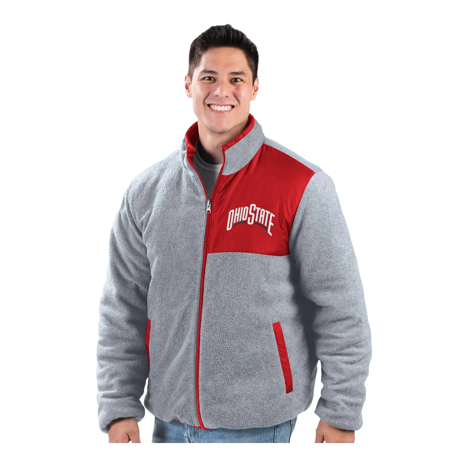 Ohio State Buckeyes Baseline Reversible Full-Zip Scarlet & Gray Jacket