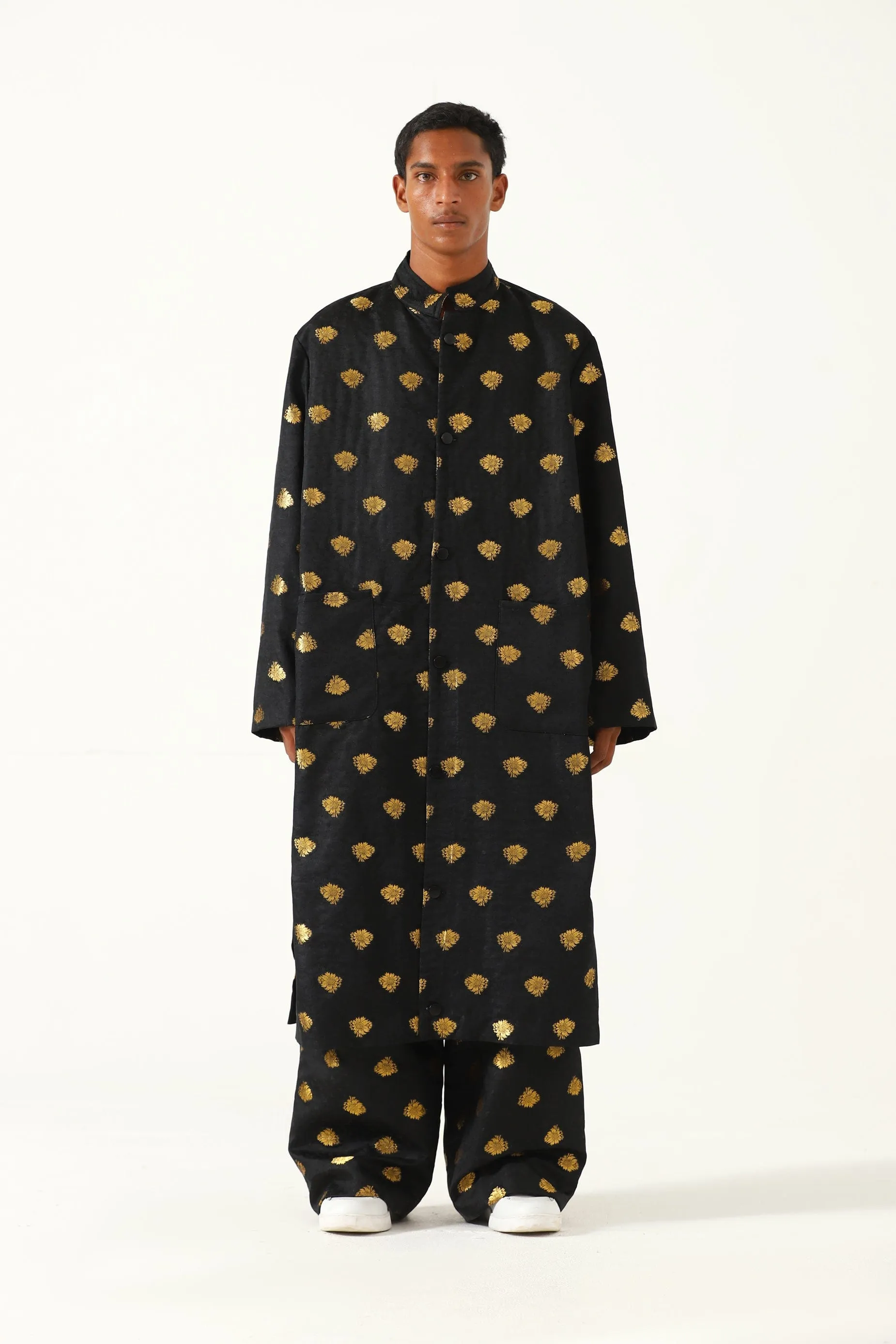 OVERSIZED SHERWANI SILK LONG COAT