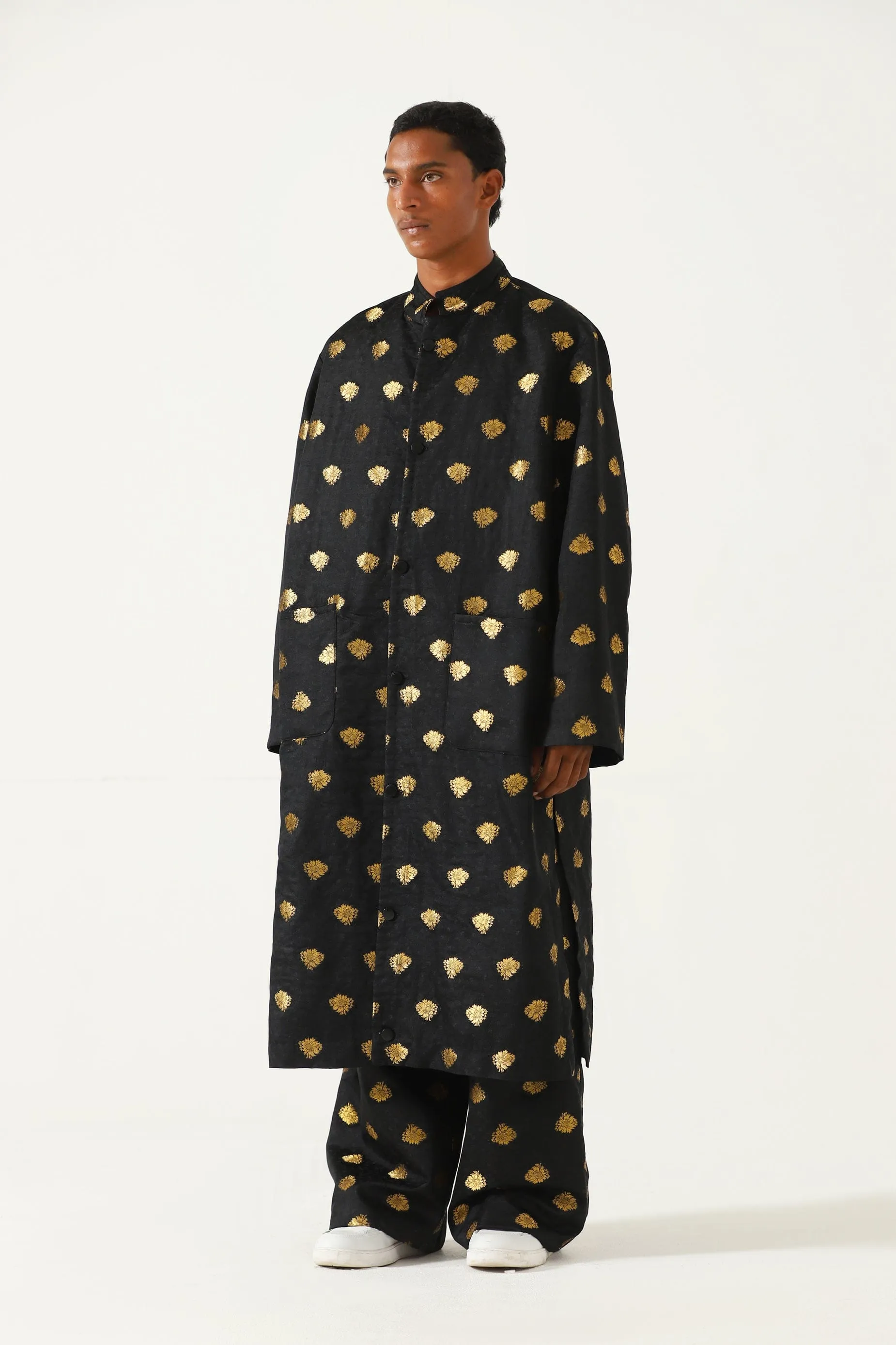 OVERSIZED SHERWANI SILK LONG COAT