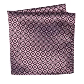 Pocket Square, Black/Rose