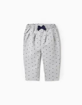 Polka Dot Trousers for Baby Girls, Grey/Dark Blue