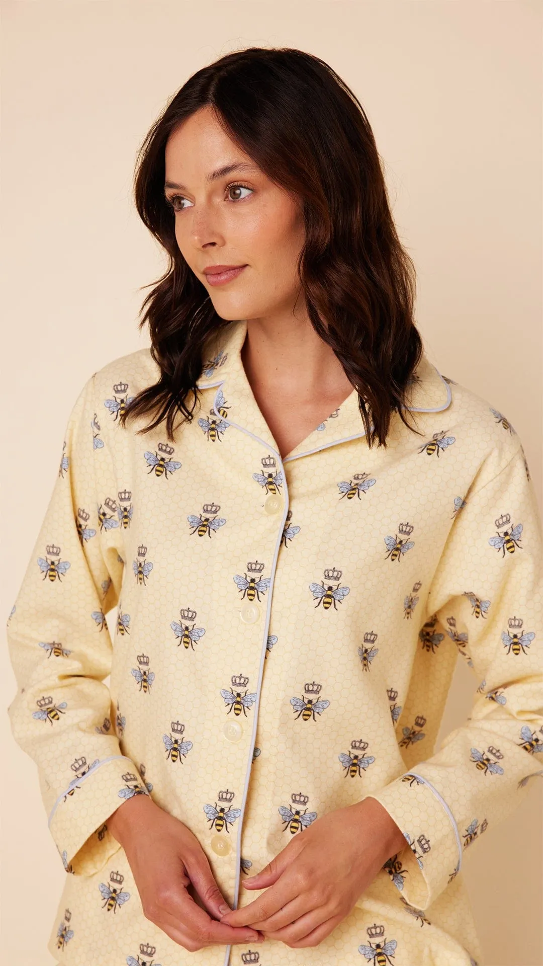 Queen Bee Flannel Pajama - Honey