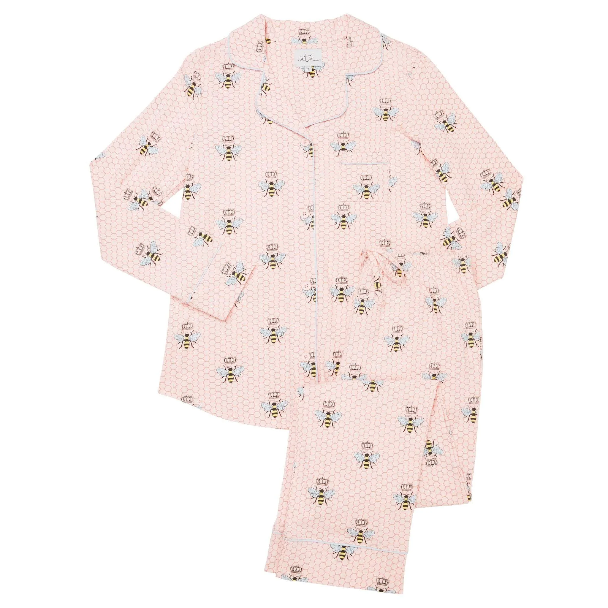 Queen Bee Pima Knit Long-Sleeved Pajama