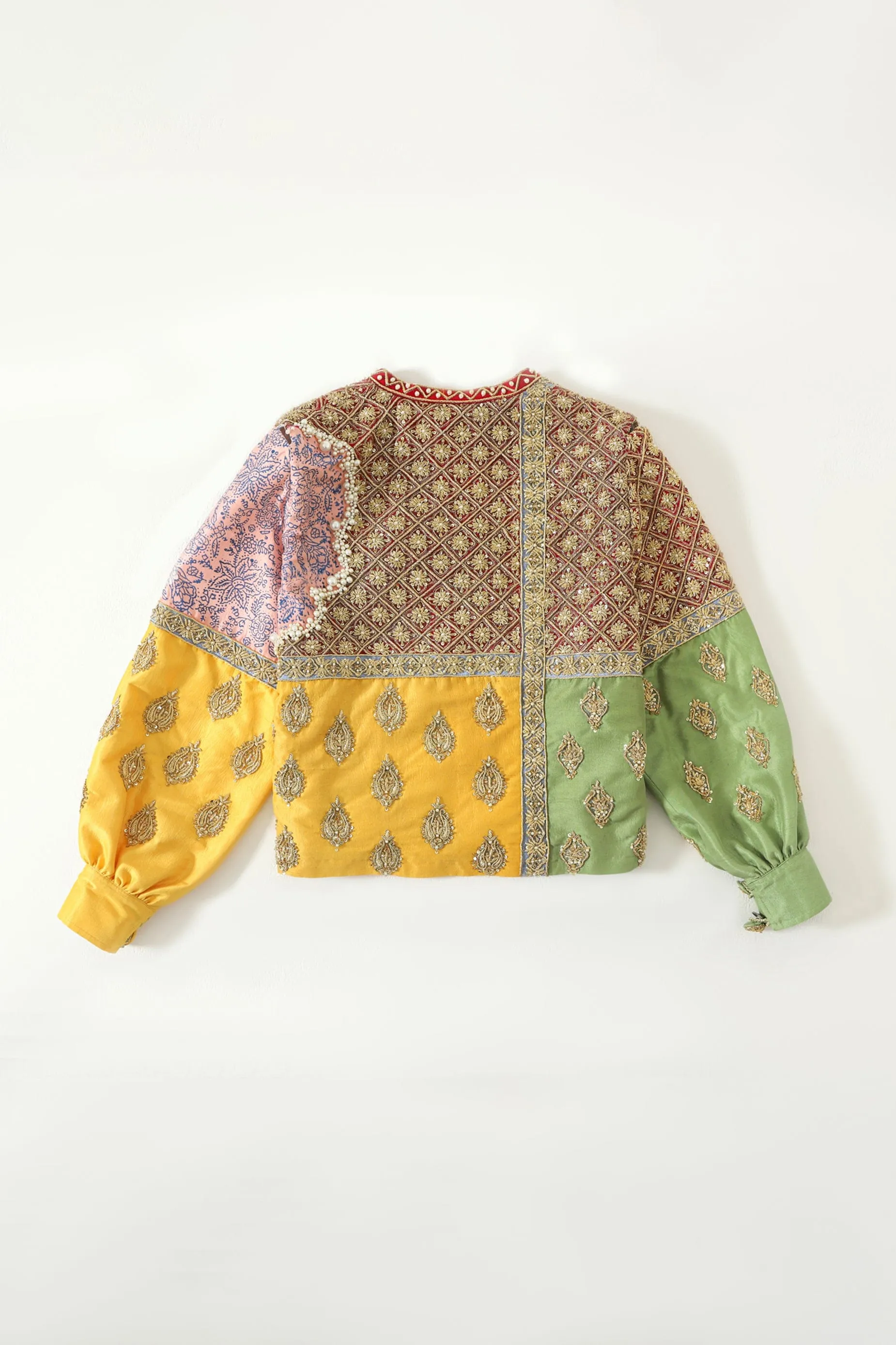 "BARSAAT" HAND EMBROIDERED SILK SHIRT-JACKET